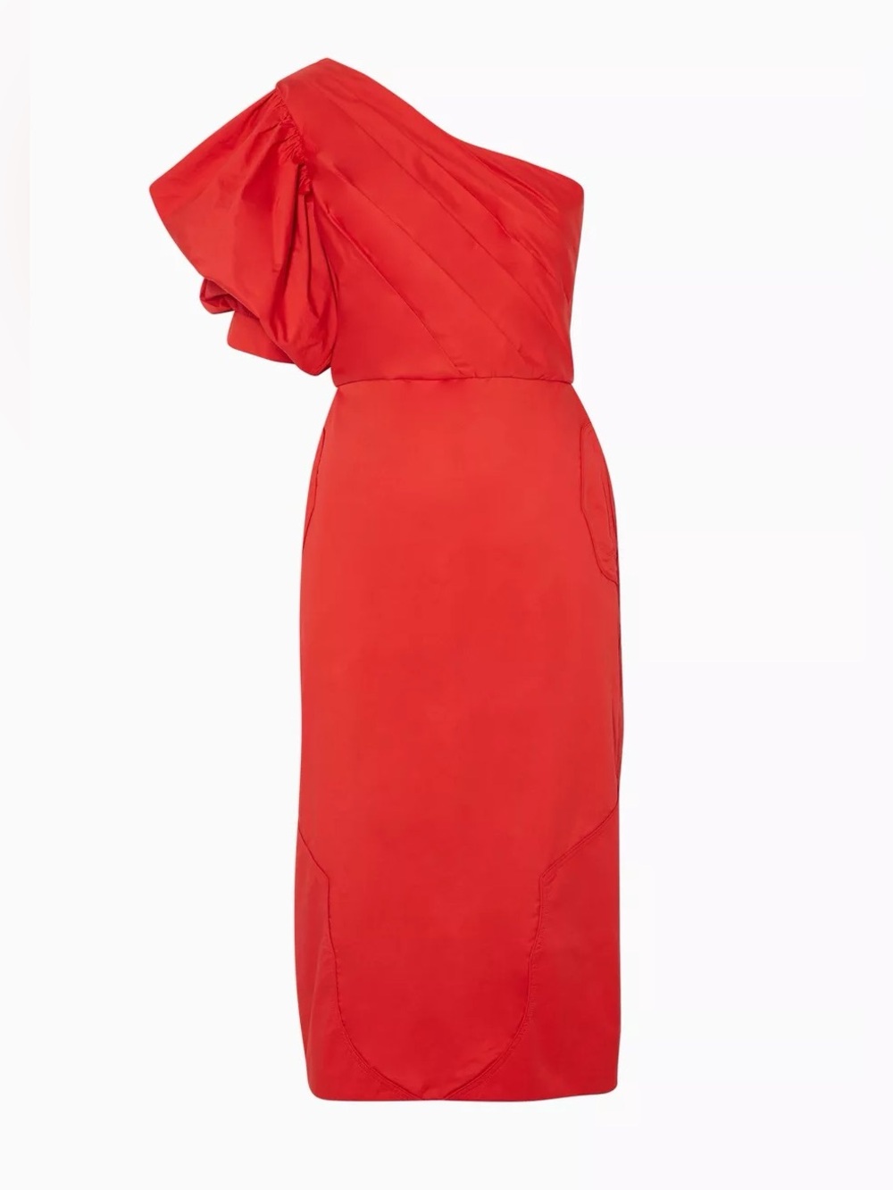 JOHANNA ORTIZ TIGER LILY ONE-SHOULDER DRESS — RED — SIZE 6